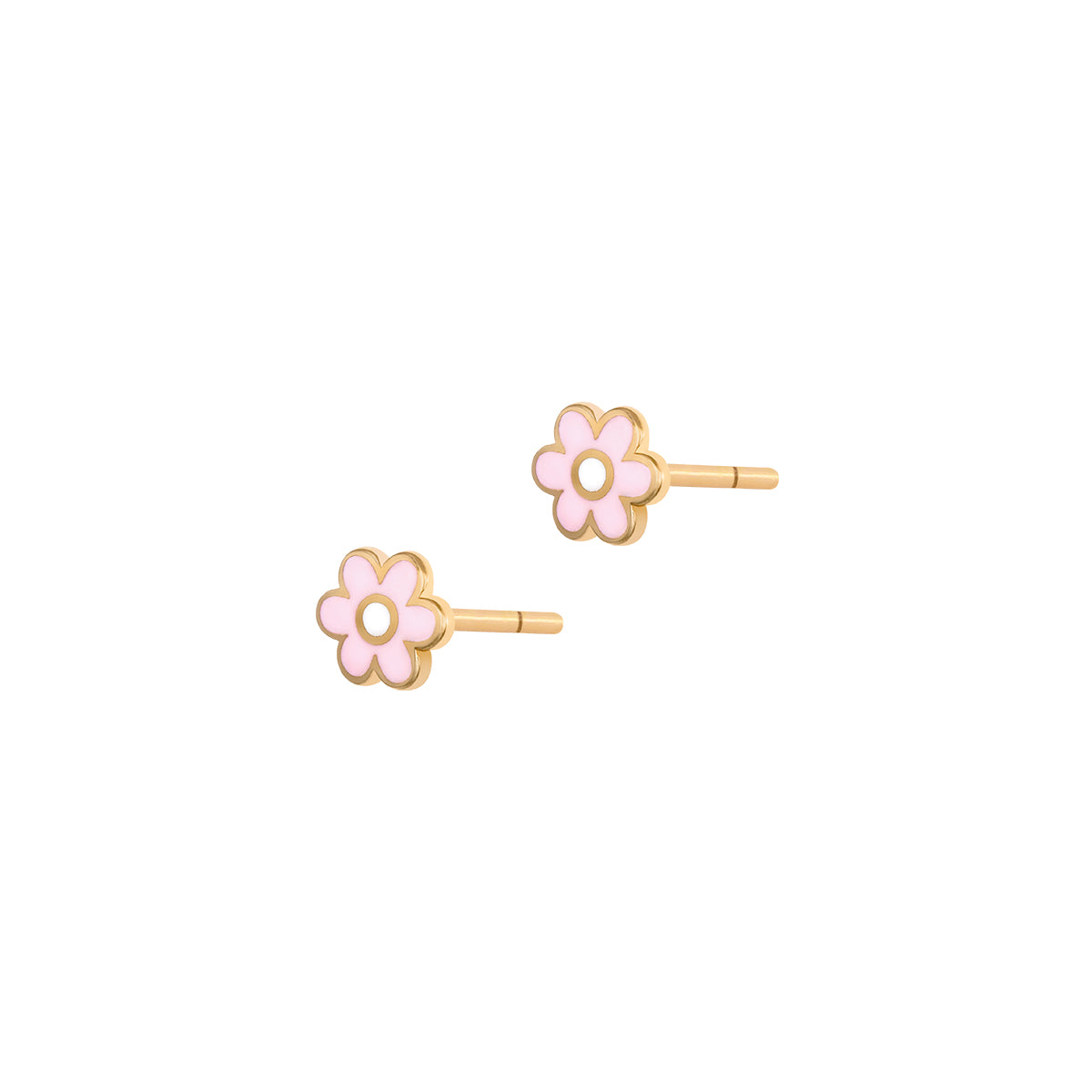 Enamel Flower Earrings For Kids