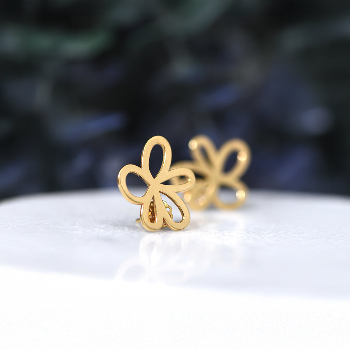 Silhouette Flower Earrings