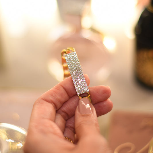 Diamond ID Cuban Chain Bracelet