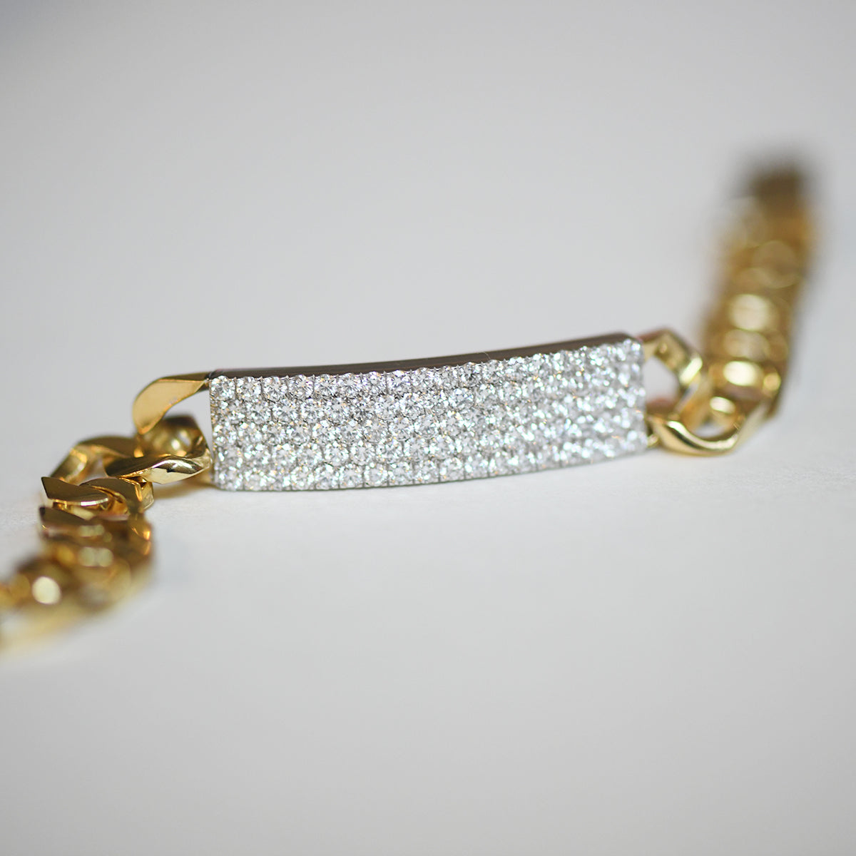 Diamond ID Cuban Chain Bracelet