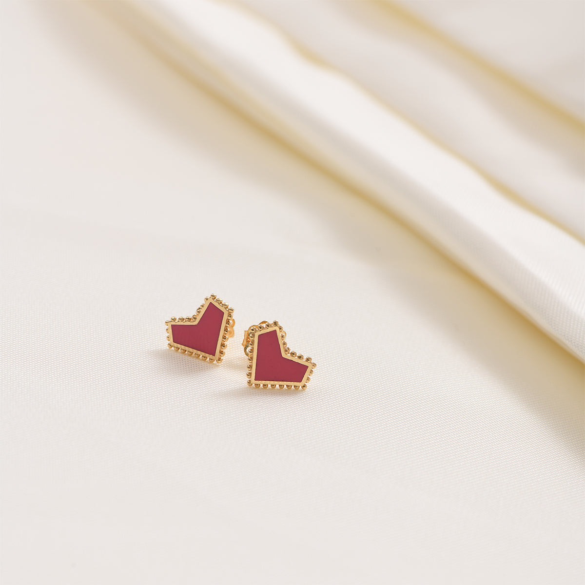 Enamel Heart Earrings