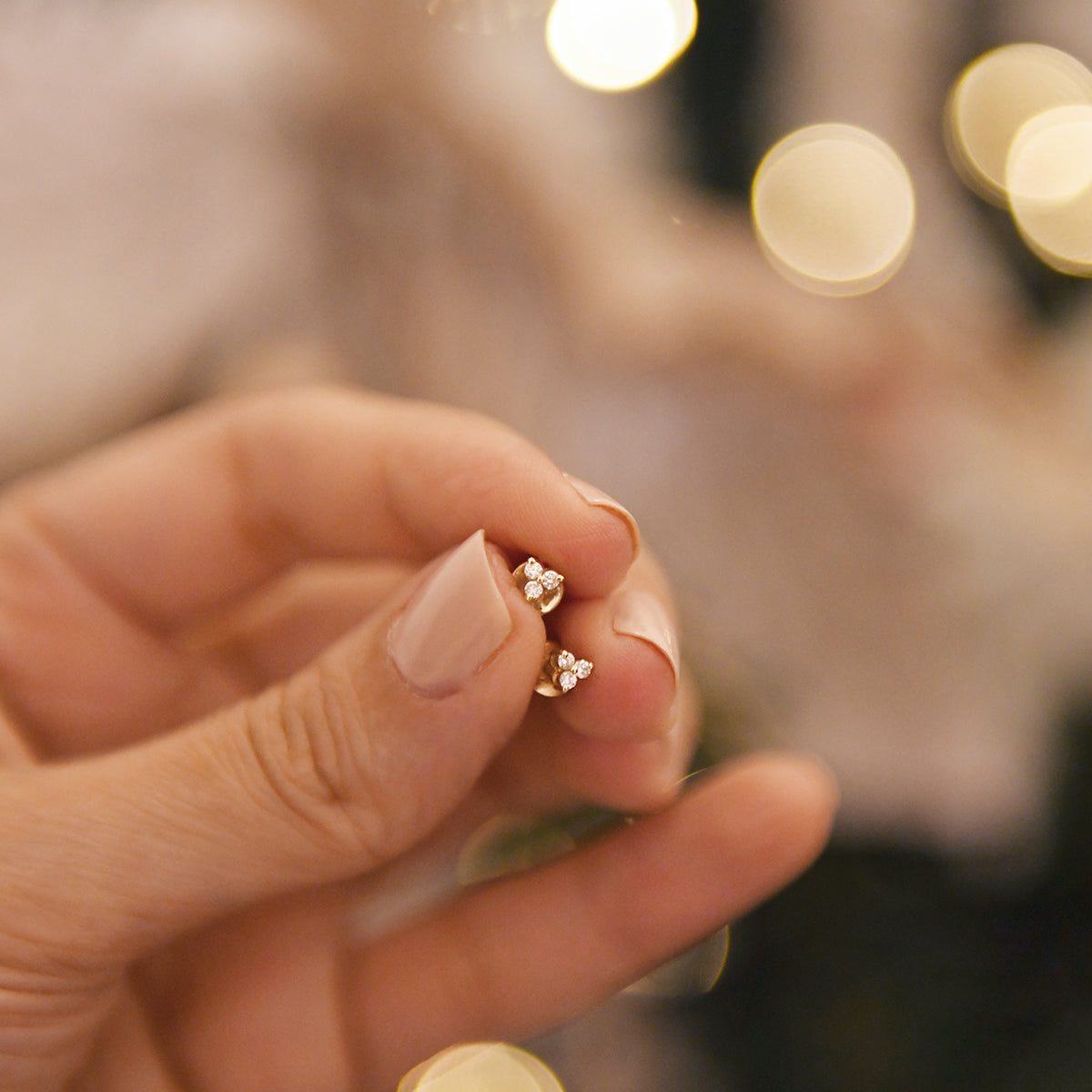 Three Mini Diamonds Earrings