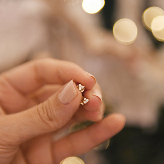 Three Mini Diamonds Earrings