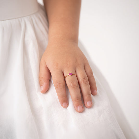 Enamel Circle Ring For Kids