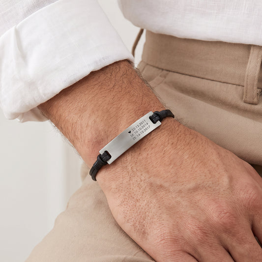 Engraved Leather Bracelet