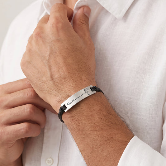 Engraved Moments Leather Bracelet
