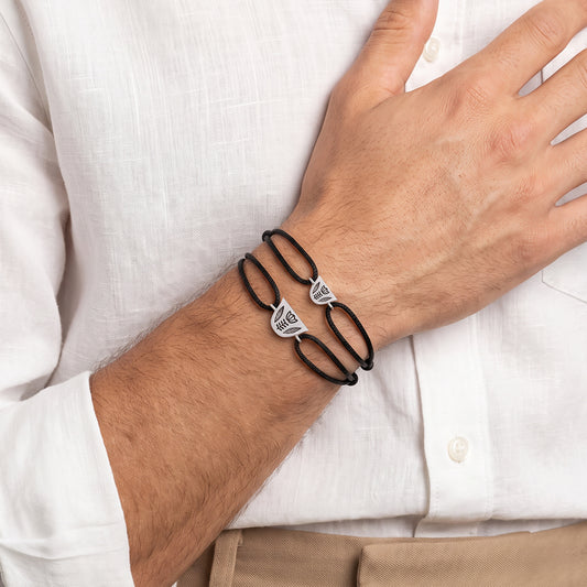 His Engraved Finjen Arabi Rope Bracelet