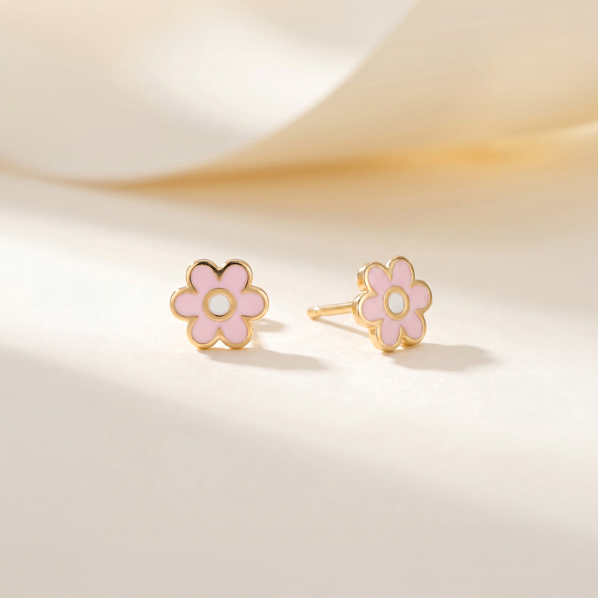 Enamel Flower Earrings For Kids