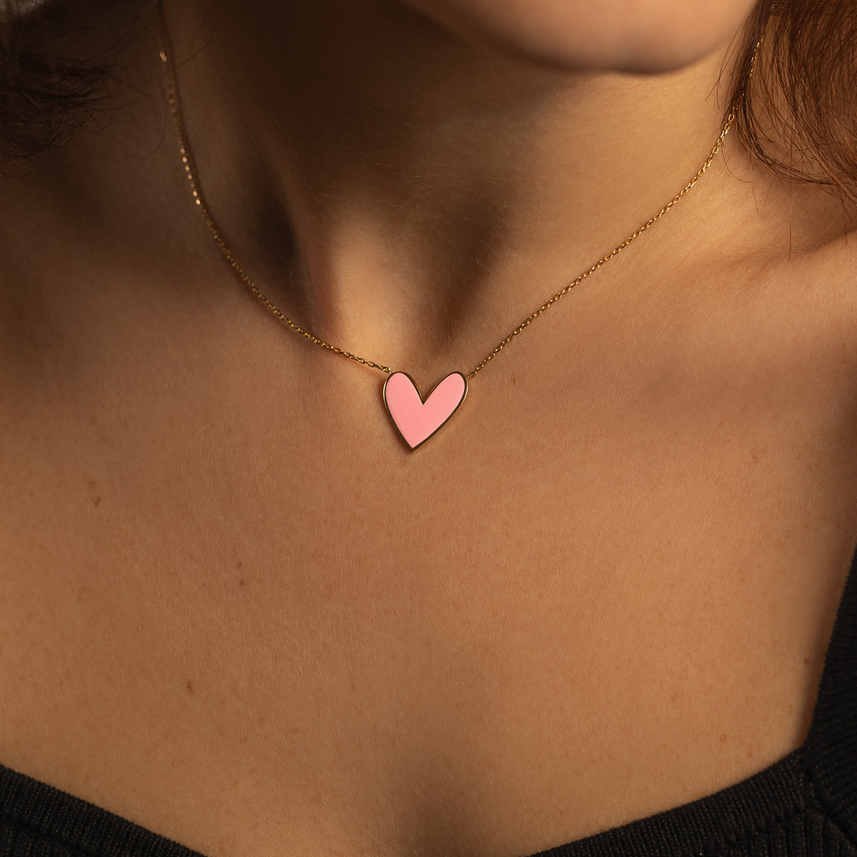 Sketchy Big Heart Necklace