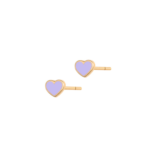 Enamel Heart Earrings For Kids