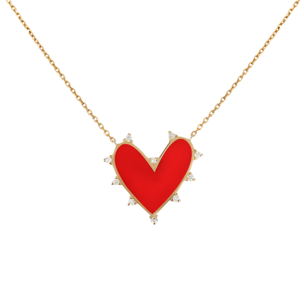 Sketchy Big Heart Diamond Necklace