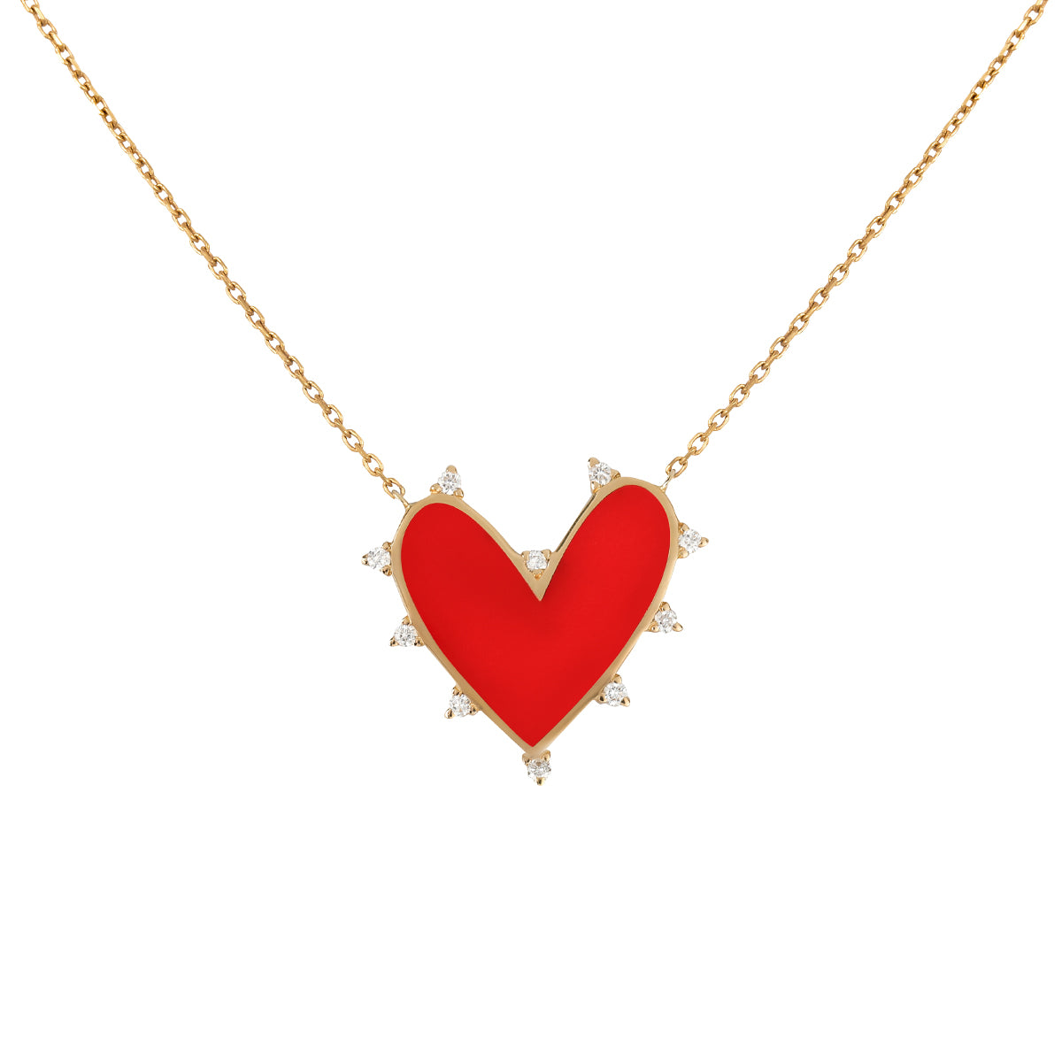 Sketchy Big Heart Diamond Necklace