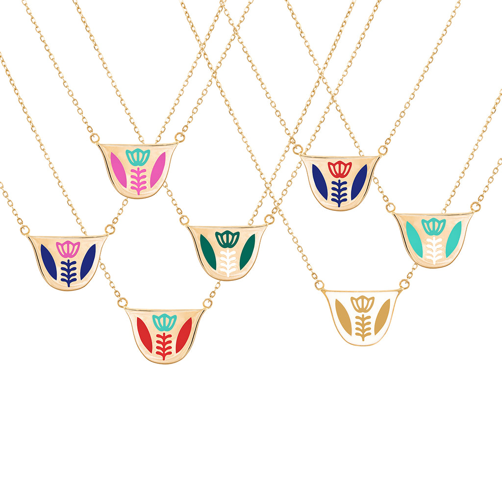 Finjen Arabi Enamel Necklace