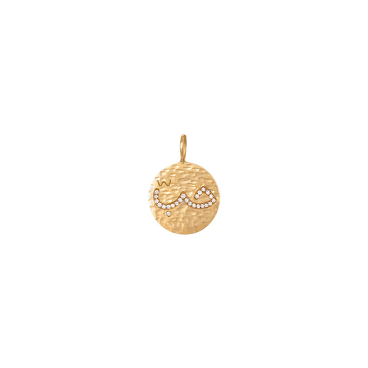 Handwritten Hammered Hobb Pendant