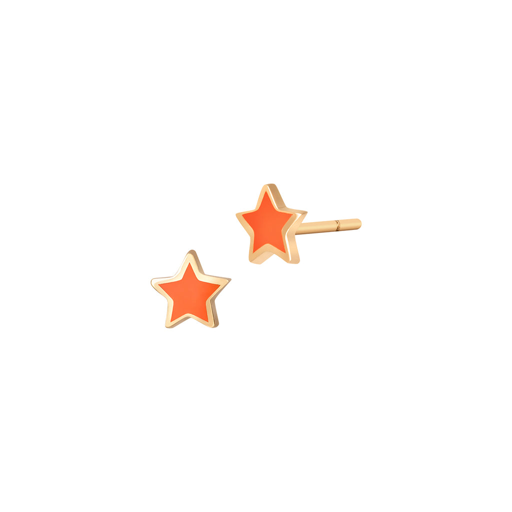 Enamel Star Earrings For Kids