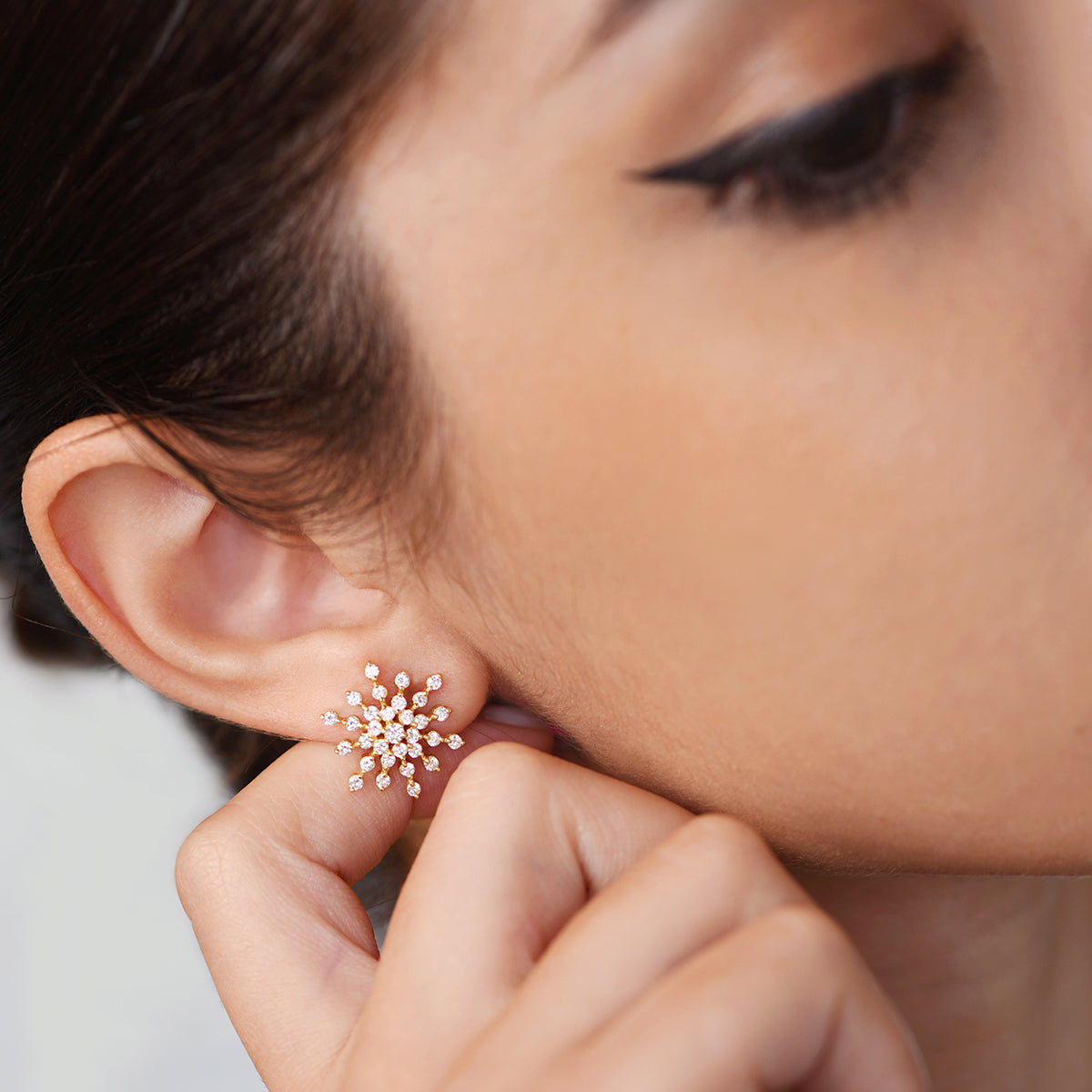 Snowflake Diamond Earrings (L)