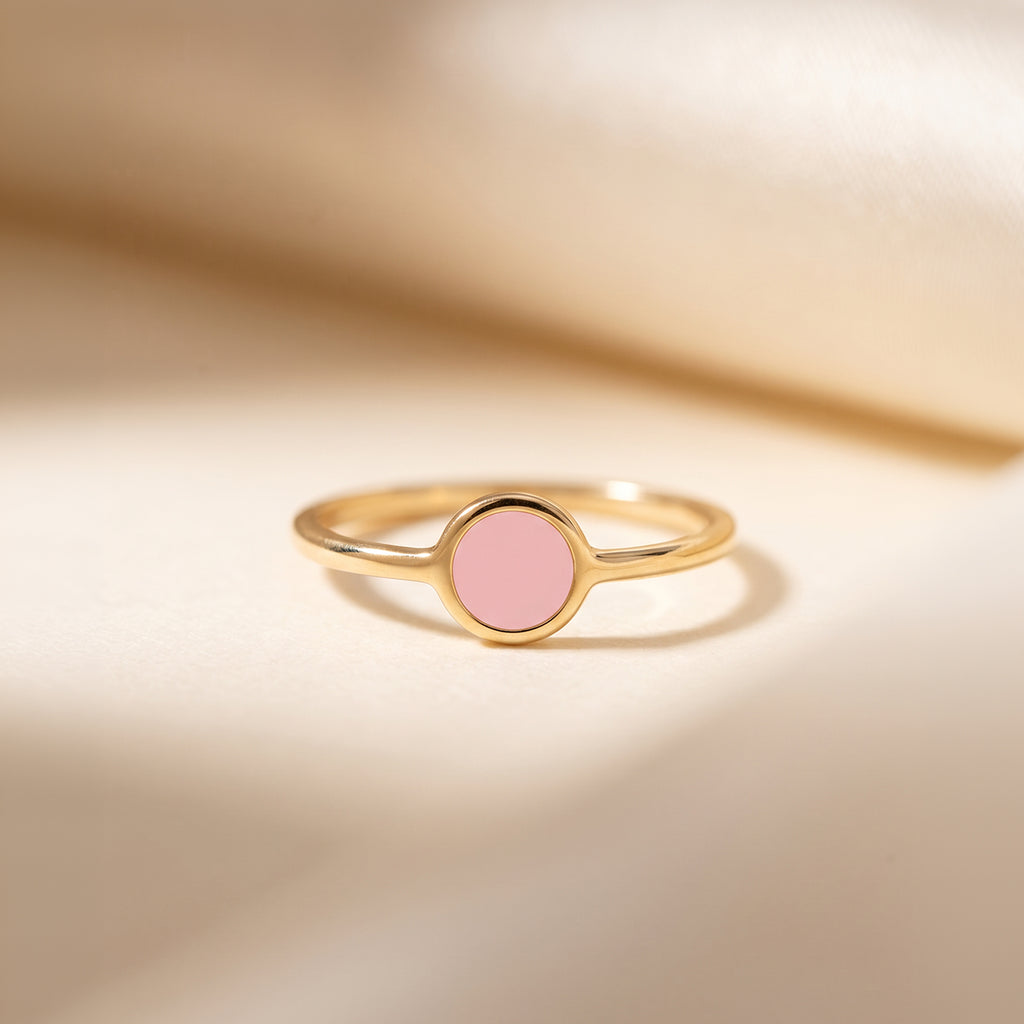 Simple Circle Enamel Ring For Kids