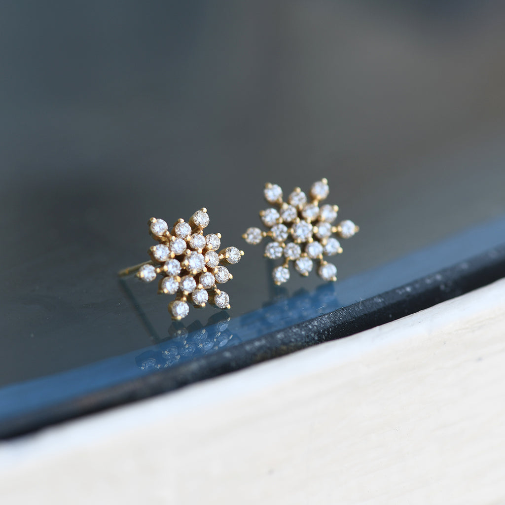 Snowflake Diamond Earrings