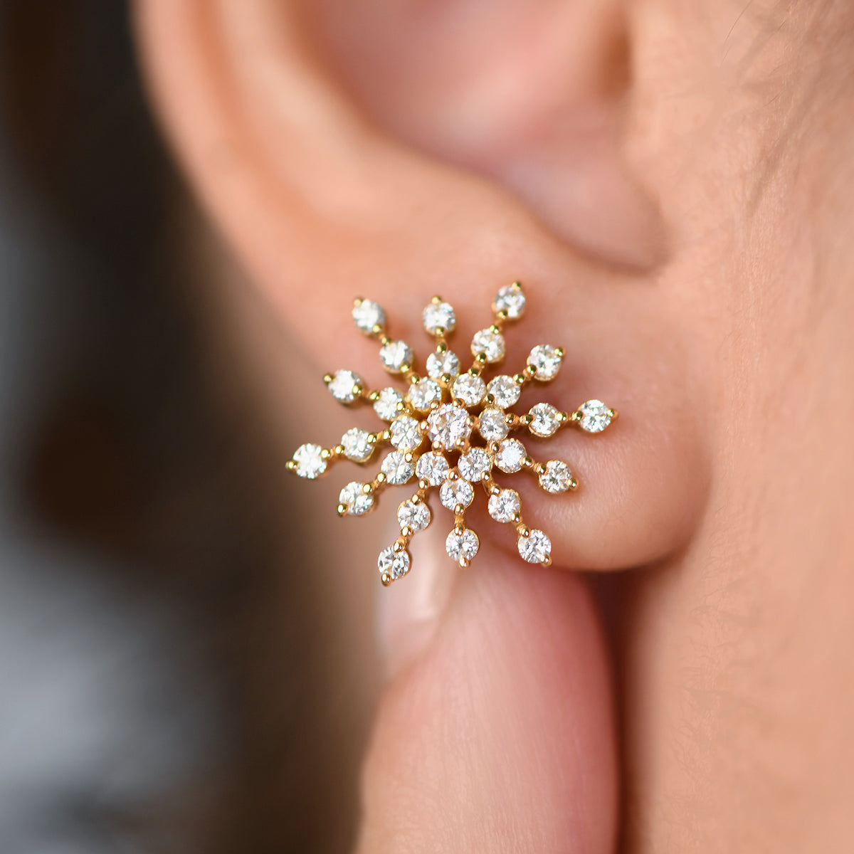 Snowflake Diamond Earrings (L)