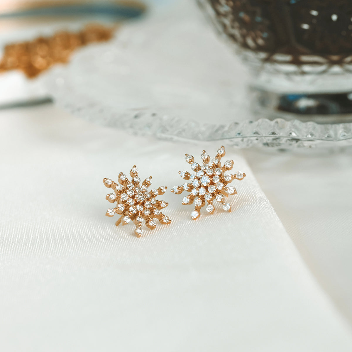 Snowflake Diamond Earrings (L)