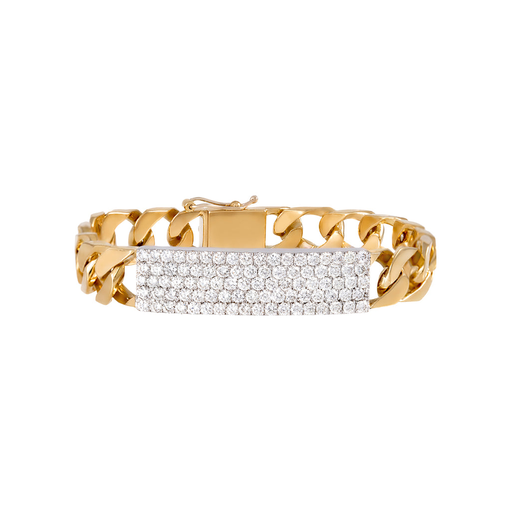 Diamond ID Cuban Chain Bracelet