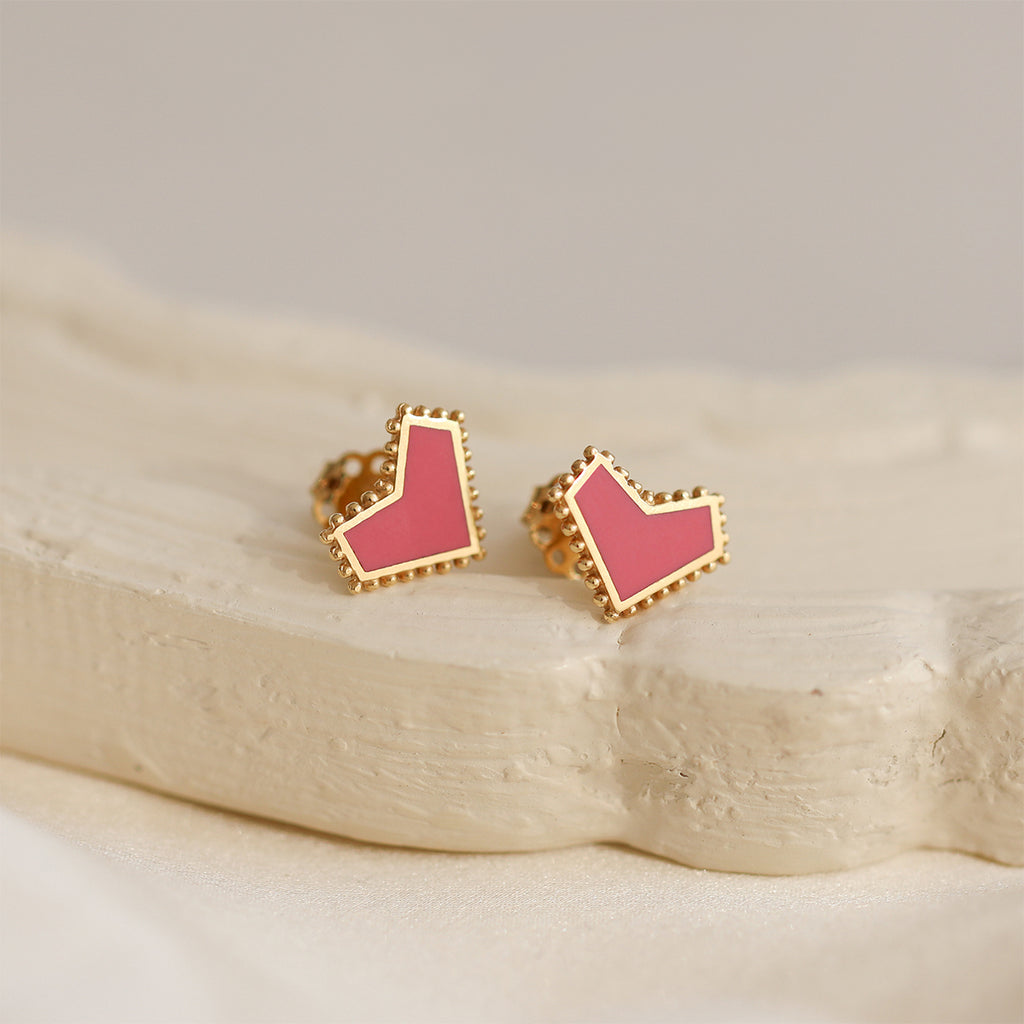 Enamel Heart Earrings