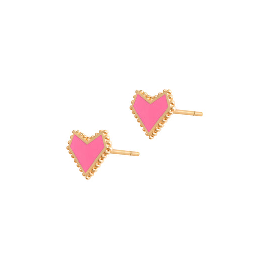 Enamel Heart Earrings