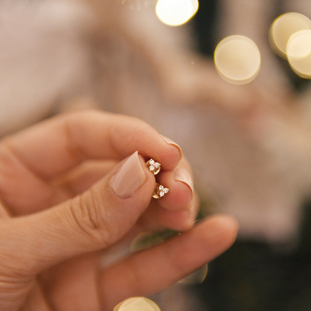 Three Mini Diamonds Earrings