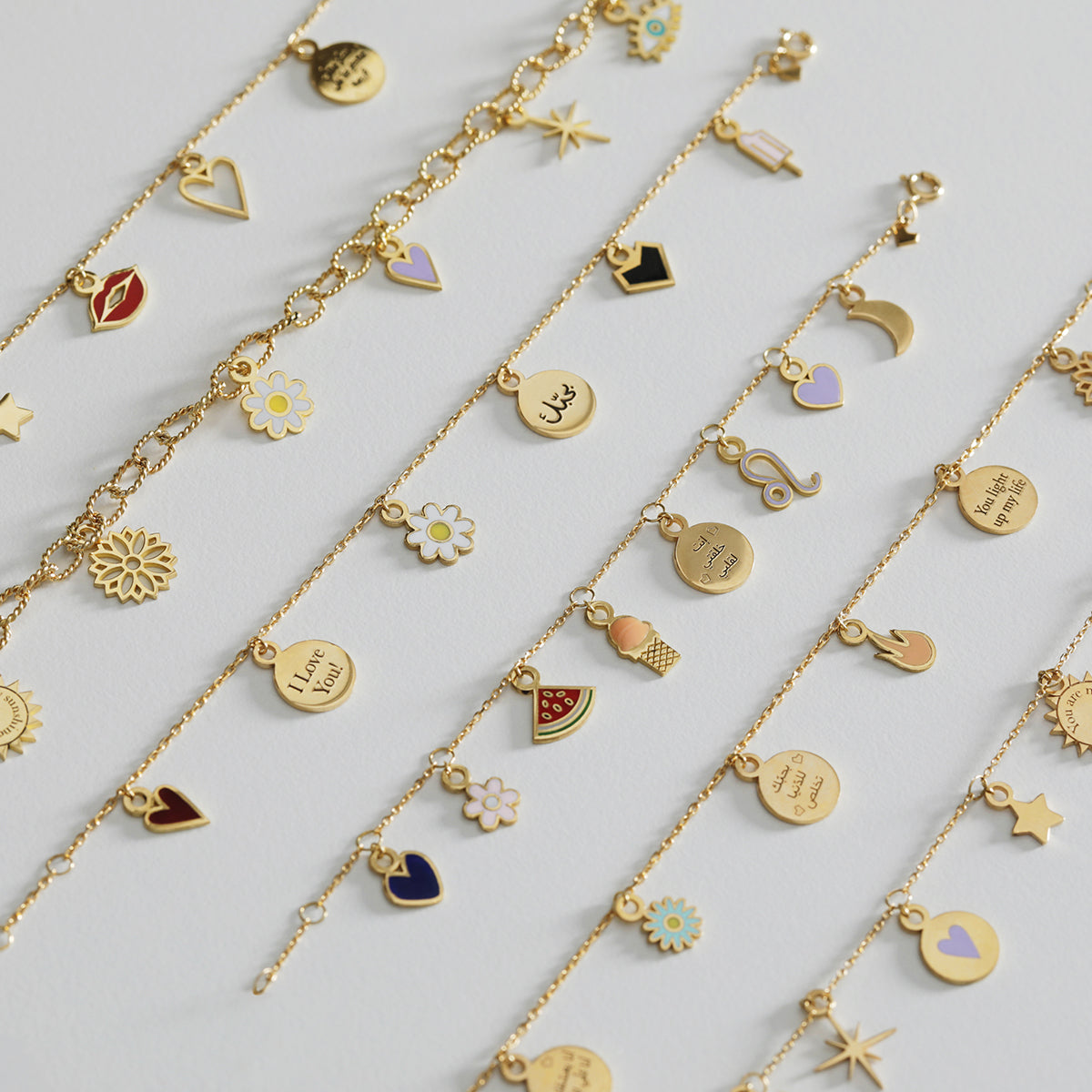Enamel Petals Flower Charm