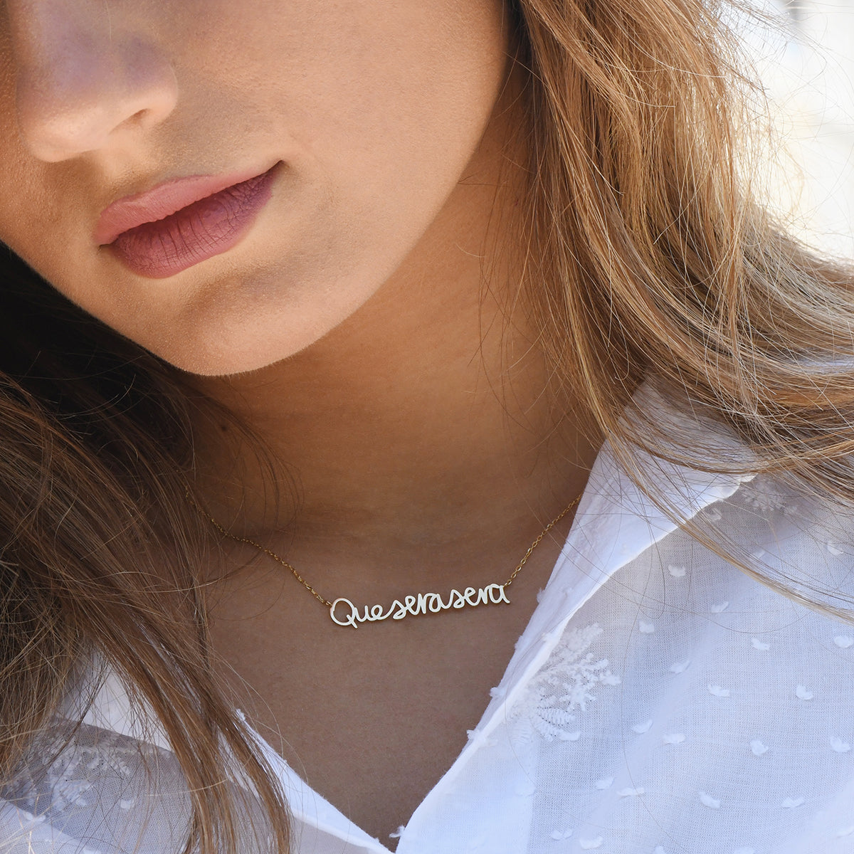 Handwritten Que Sera Sera Necklace