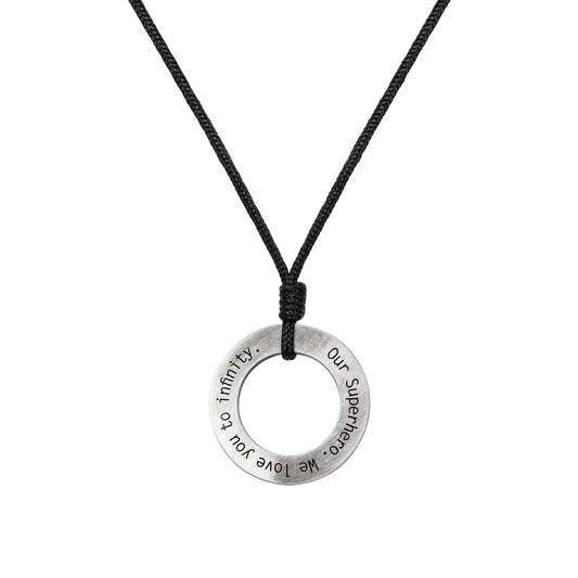 Engraved Circle Rope Necklace