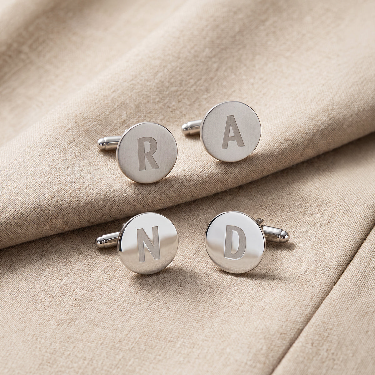 Cufflinks with Engraved Letters