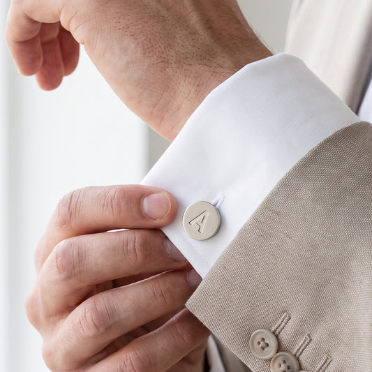 Cufflinks with Engraved Letters