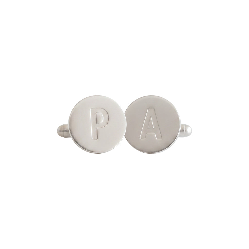 Cufflinks with Engraved Letters