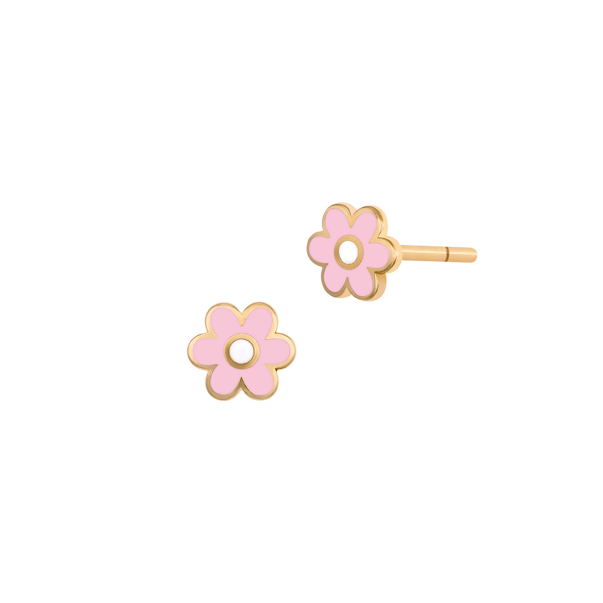 Enamel Flower Earrings For Kids