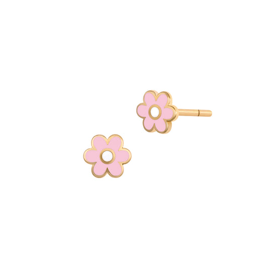 Enamel Flower Earrings For Kids