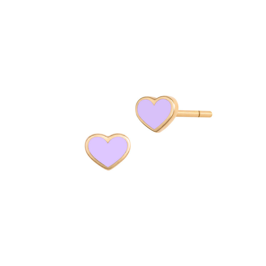 Enamel Heart Earrings For Kids