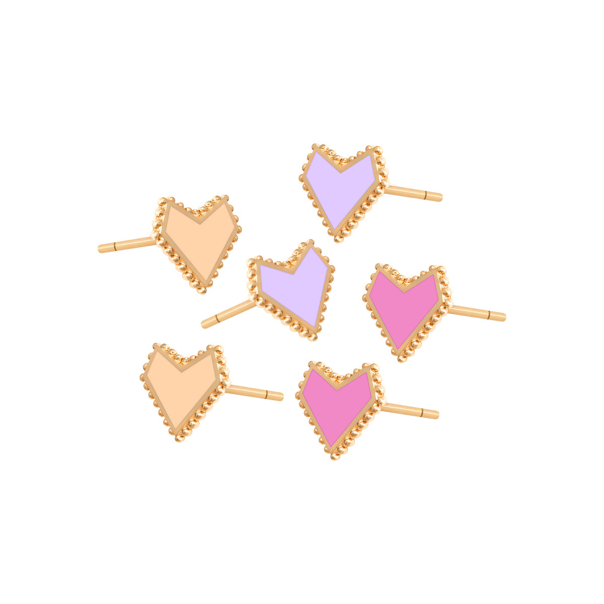 Enamel Heart Earrings