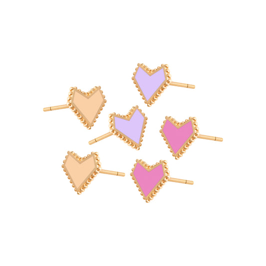 Enamel Heart Earrings