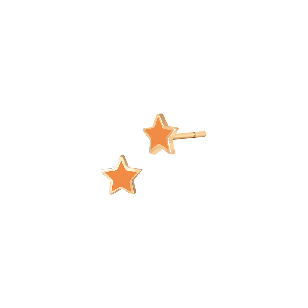 Enamel Star Earrings For Kids