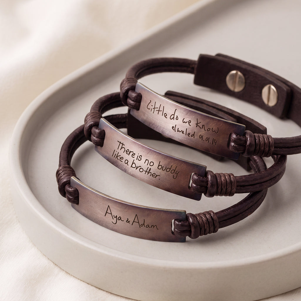 Engraved Moments Vintage Leather Bracelet
