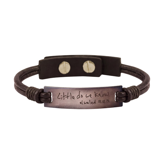 Engraved Moments Vintage Leather Bracelet