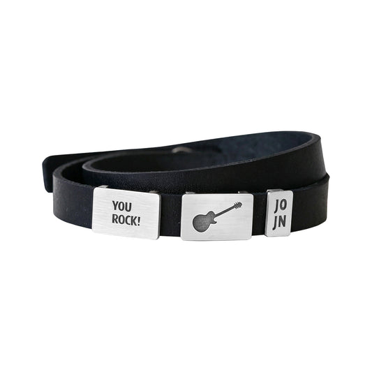 Engraved Three Plate Statement Bracelet