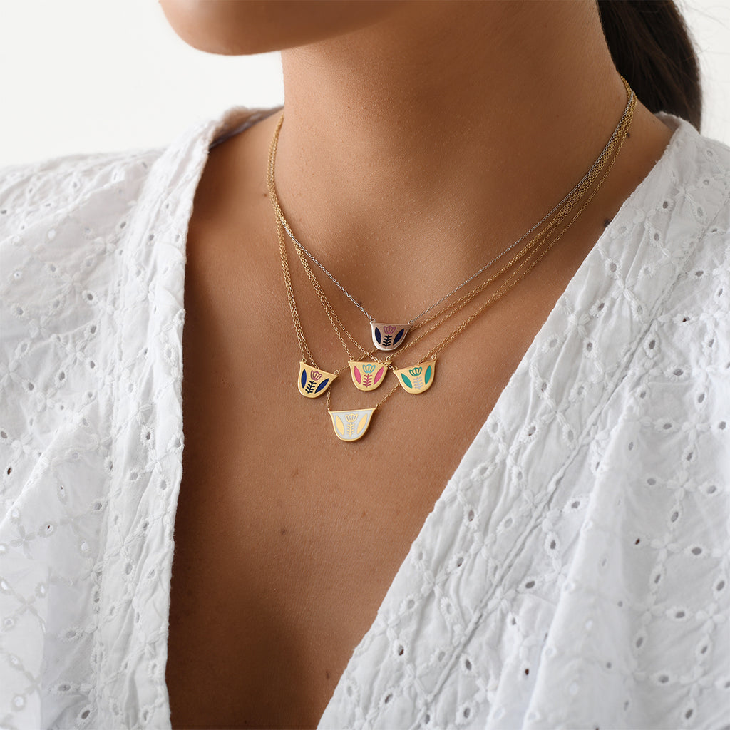 Finjen Arabi Enamel Necklace