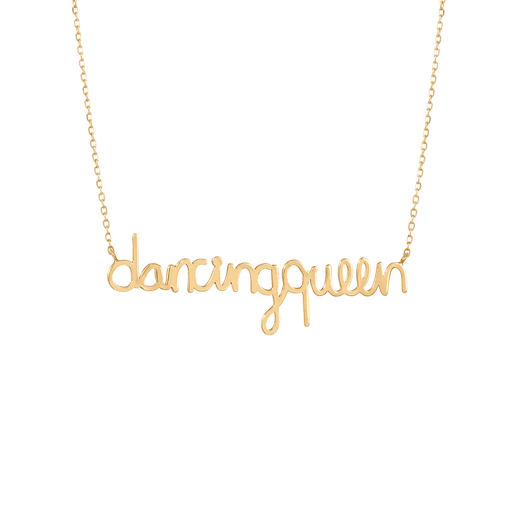 Handwritten Dancing Queen Necklace