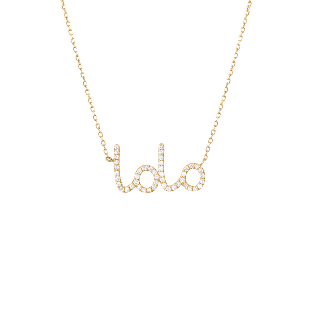 Handwritten Mama Diamond Necklace