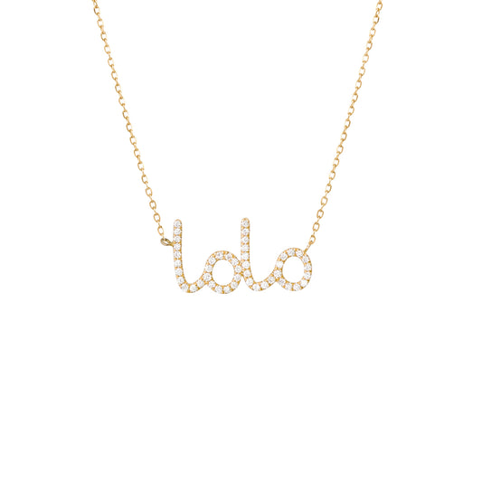 Handwritten Mama Diamond Necklace