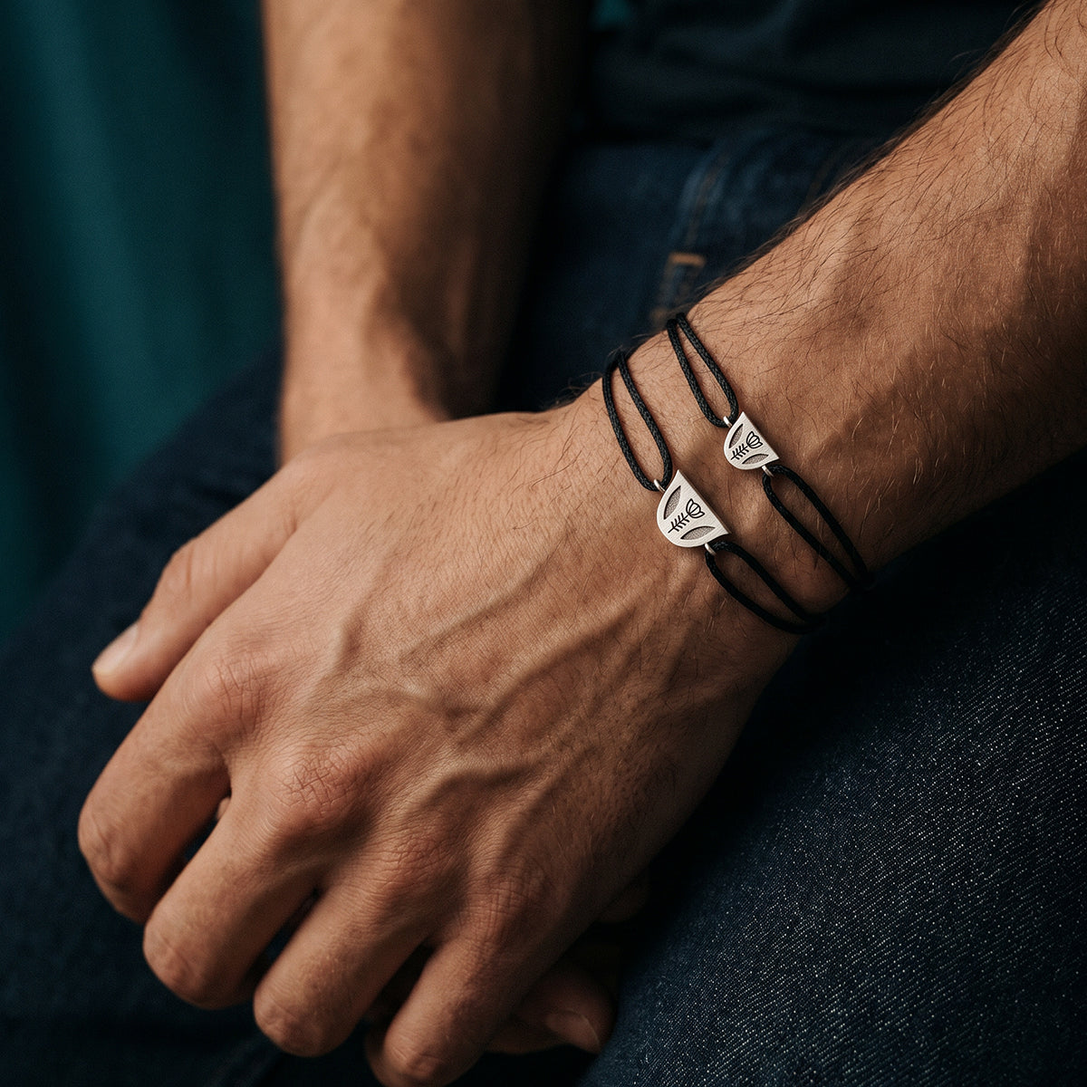 His Engraved Finjen Arabi Rope Bracelet