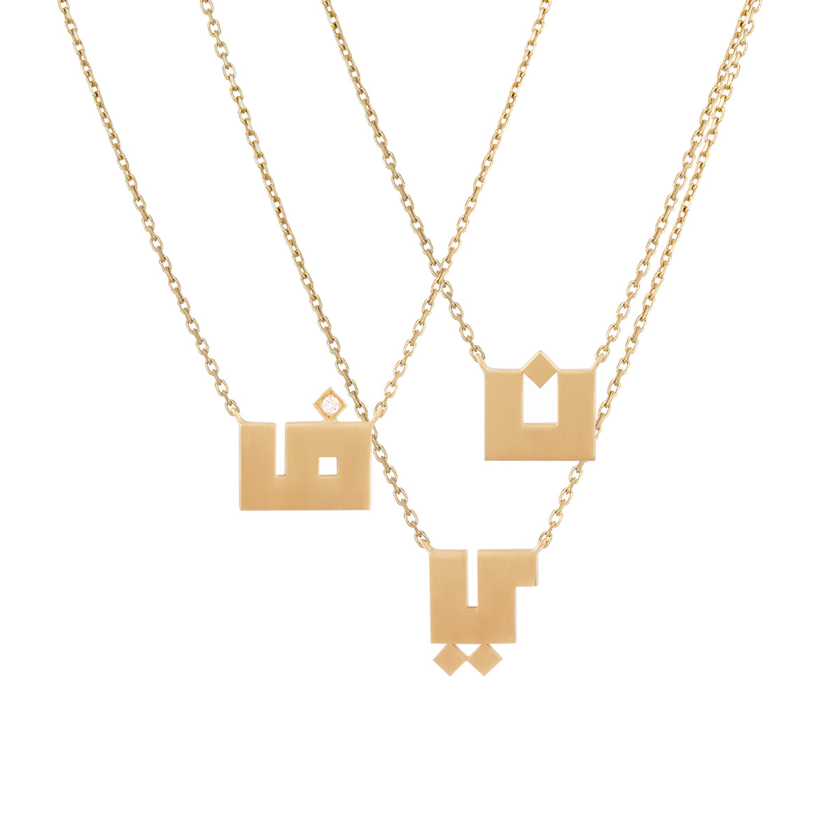Kufi Letter Necklace | Custom Engraved Necklace | 18K Gold – Zein Fine ...