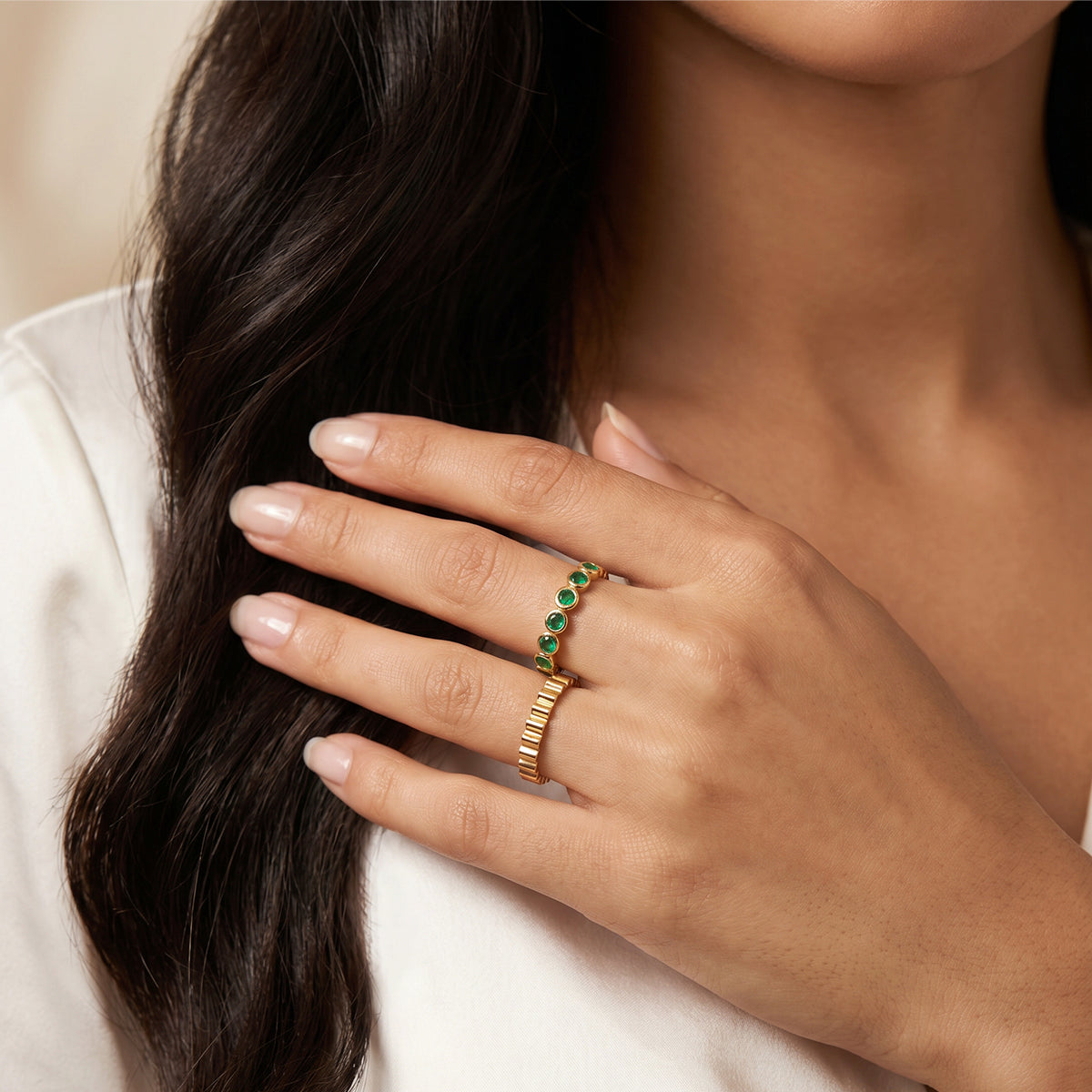 Emerald Circles Ring